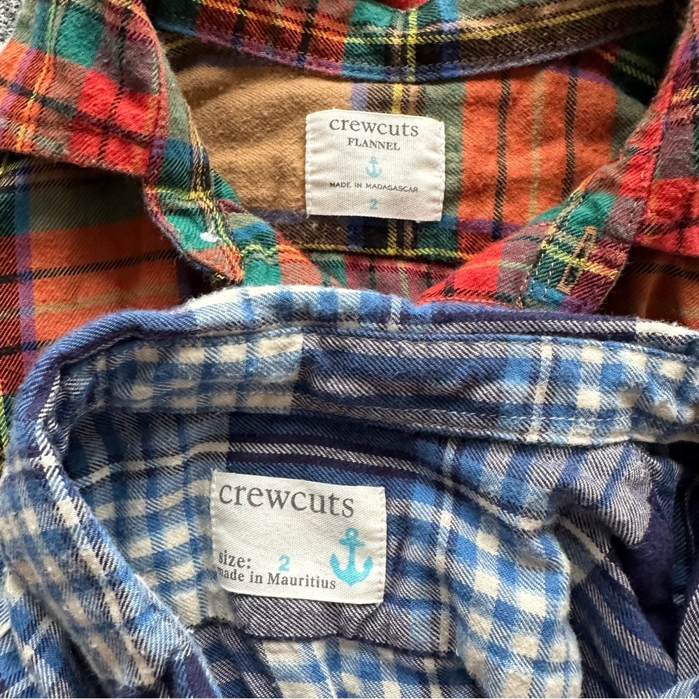 J. Crew Crewcuts Flannel Tartan Plaid Bundle Size 2T